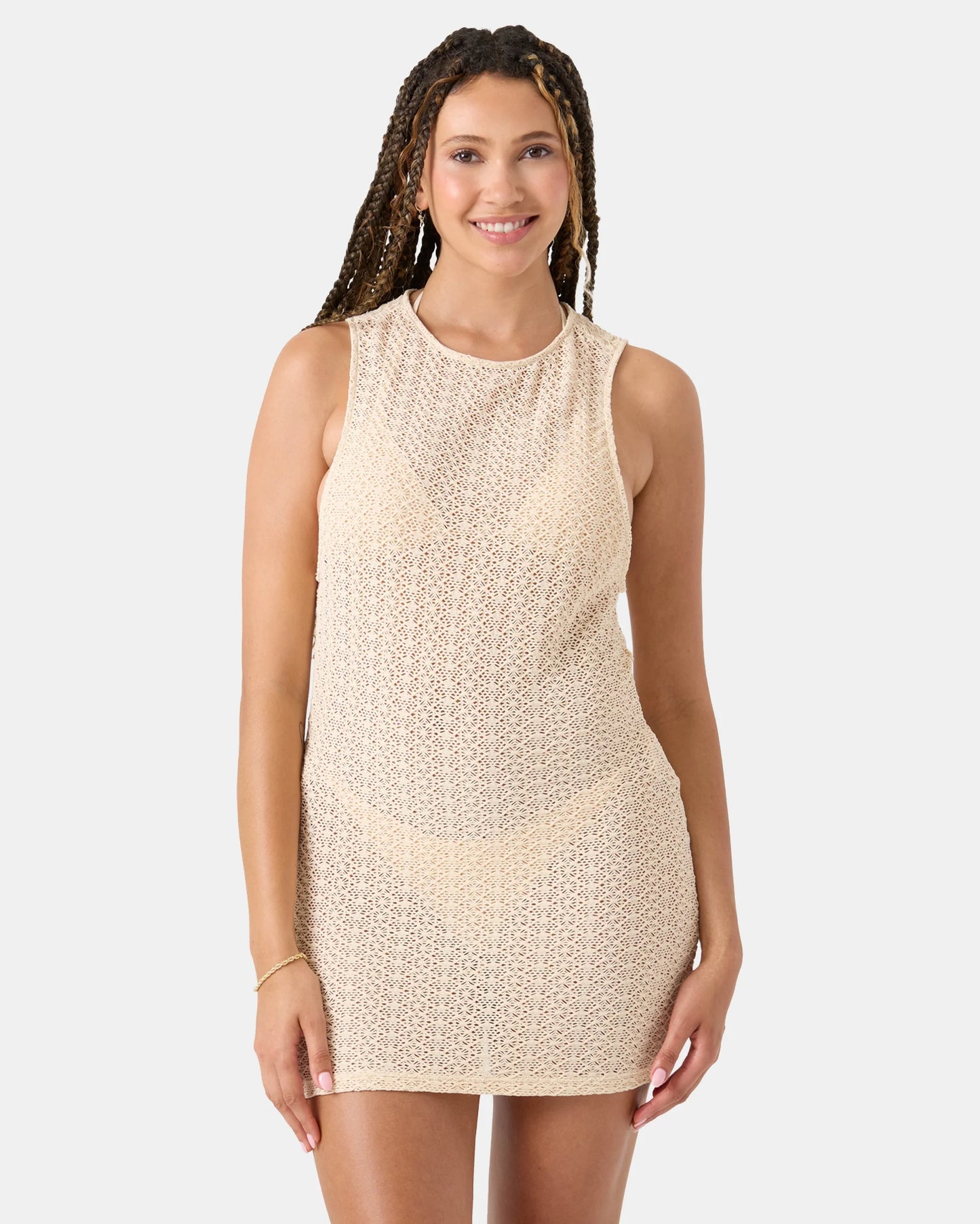 Rx Young Womens Swimwear Crochet Cover Up Dress