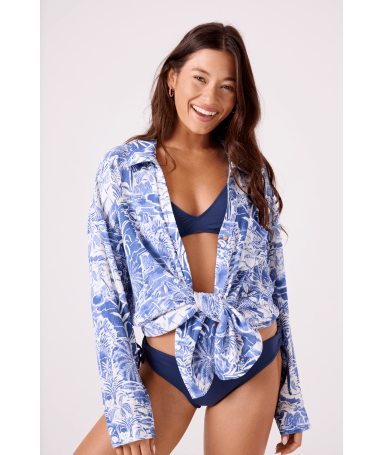 Rx Swimwear Swim Coverups Mana Long Sleeve Cover Up Camp Shirt