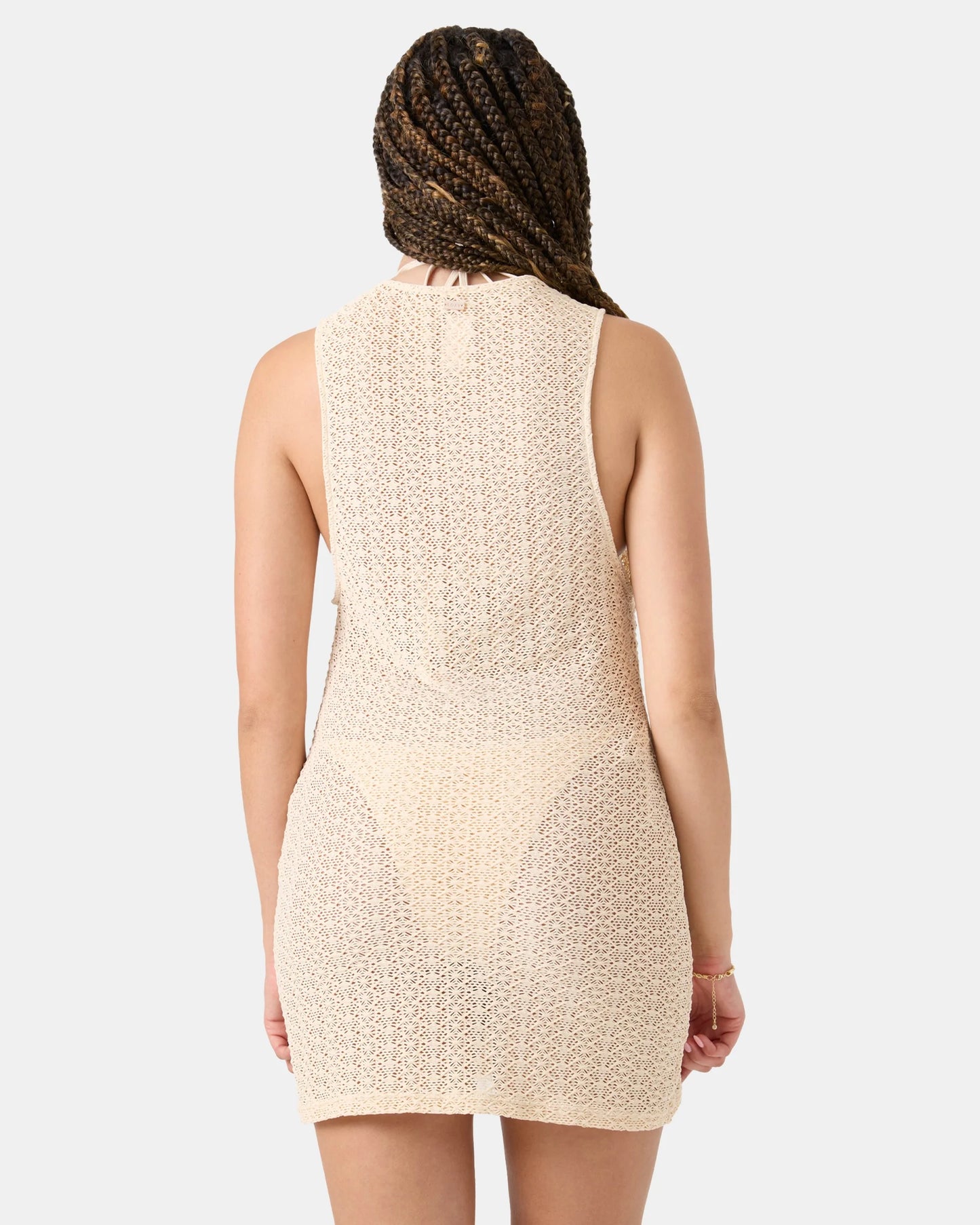 Rx Young Womens Swimwear Crochet Cover Up Dress