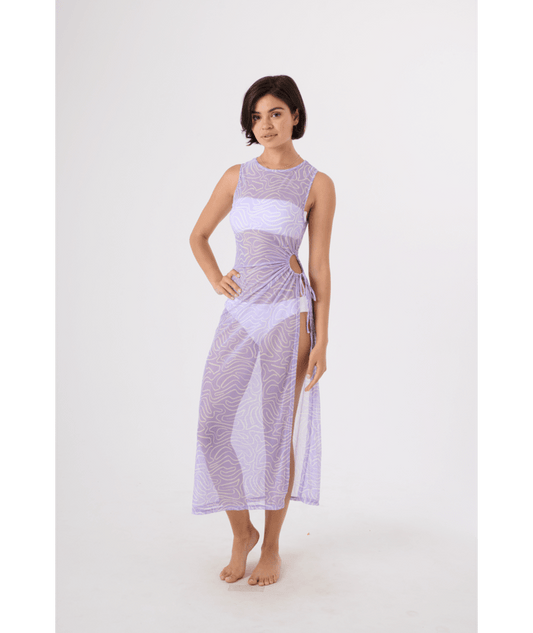 Rx Apparel Dresses Sunshinse State Of Minde Open Side Mesh Tank Dress
