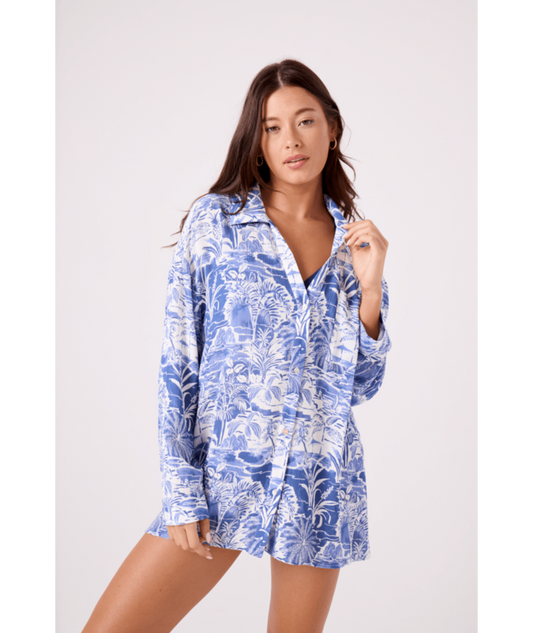 Rx Swimwear Swim Coverups Mana Long Sleeve Cover Up Camp Shirt