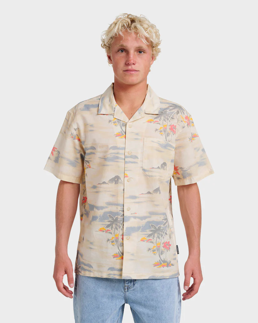 Qs Young Mens Apparel Tropical Surf Casual Ss