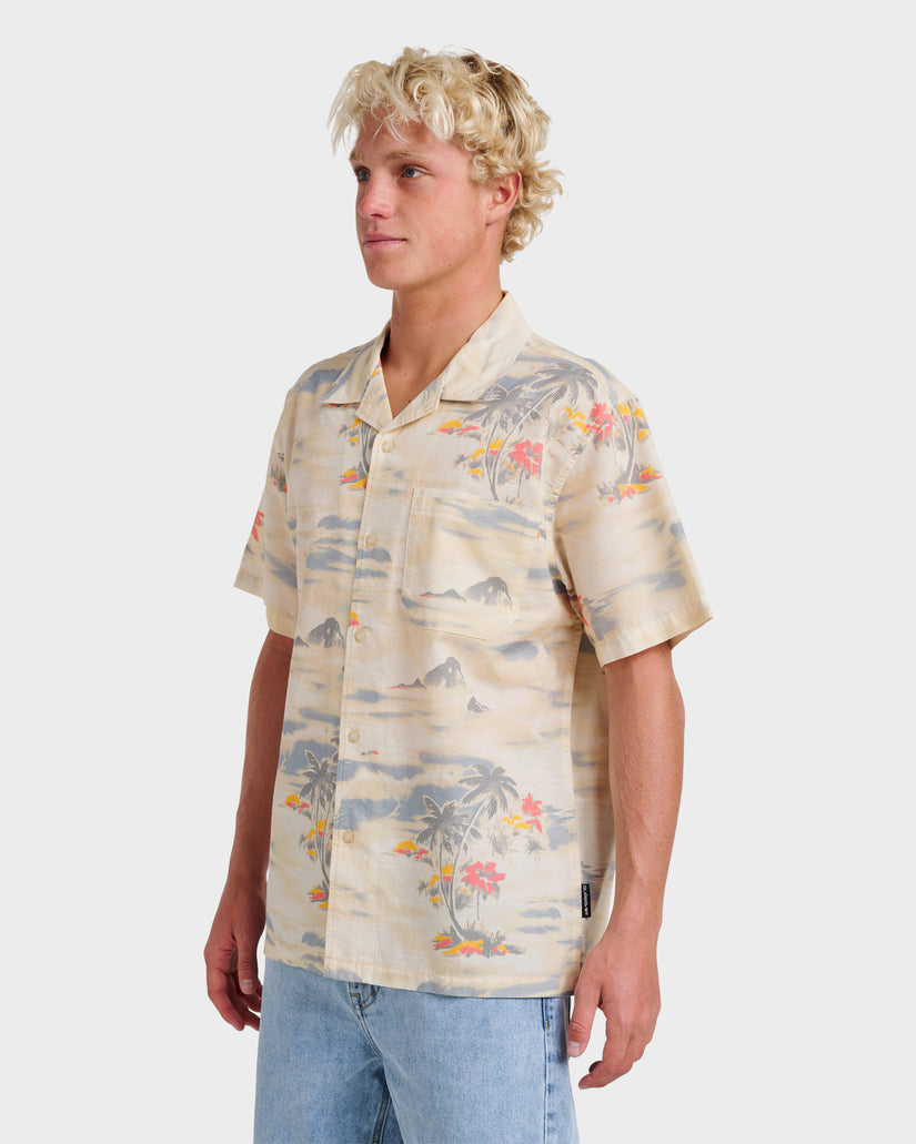 Qs Young Mens Apparel Tropical Surf Casual Ss