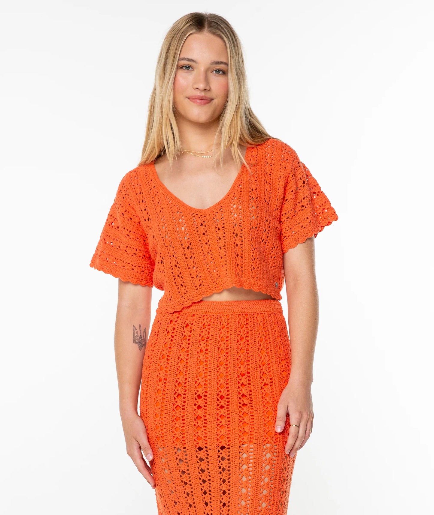 Rx Apparel Sea Swirl Crochet Tee
