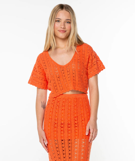 Rx Apparel Sea Swirl Crochet Tee