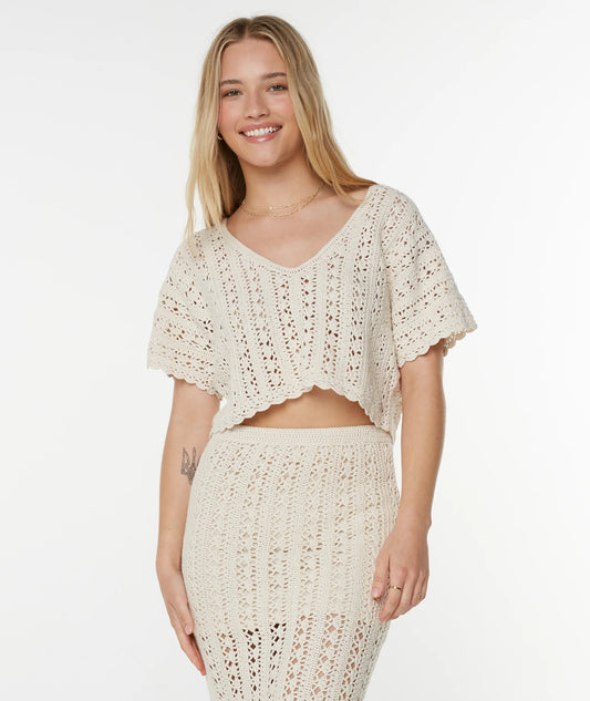 Rx Apparel Sea Swirl Crochet Tee