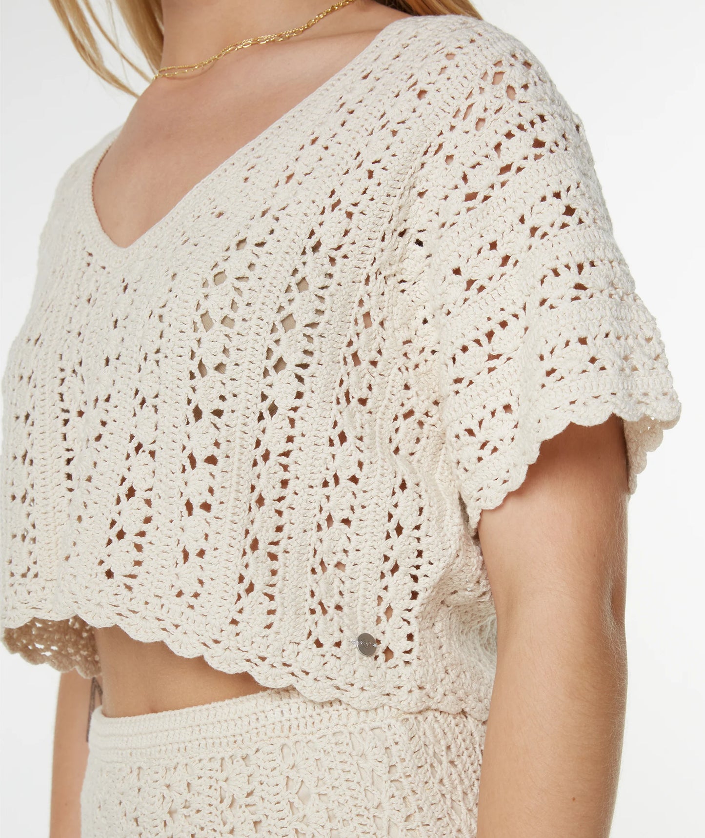 Rx Apparel Sea Swirl Crochet Tee
